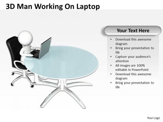 How To Draw Business Process Diagram 3d Man Working On Laptop PowerPoint Slides How To Draw Business Process Diagram 3d Man Working On Laptop PowerPoint Slides