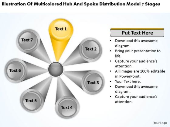 Hub And Spoke Distribution Model 7 Stages Business Plan PowerPoint Templates