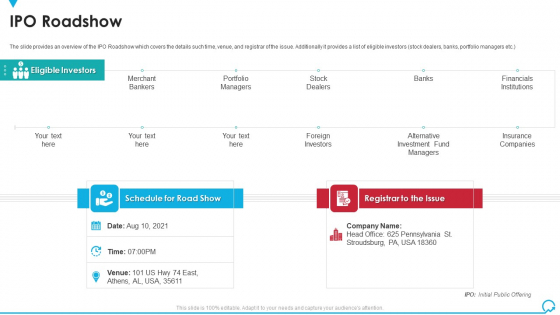 IPO Roadshow Deal Pitchbook IPO Slides PDF IPO Roadshow Deal Pitchbook IPO Slides PDF