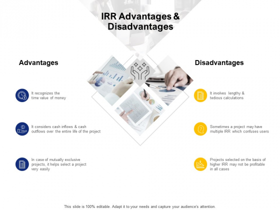 IRR Advantages And Disadvantages Ppt PowerPoint Presentation Summary Design Templates