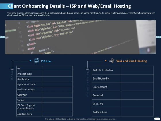 ITIL Strategy Service Excellence Client Onboarding Details Isp And Web Email Hosting Ppt PowerPoint Presentation Pictures File Formats PDF ITIL Strategy Service Excellence Client Onboarding Details Isp And Web Email Hosting Ppt PowerPoint Presentation Pictures File Formats PDF