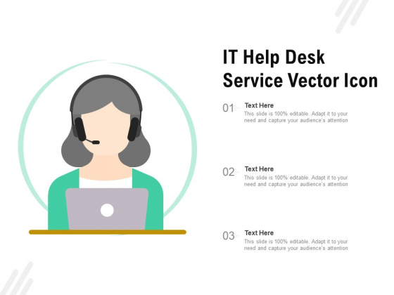IT Help Desk Service Vector Icon Ppt PowerPoint Presentation File Slide Portrait PDF