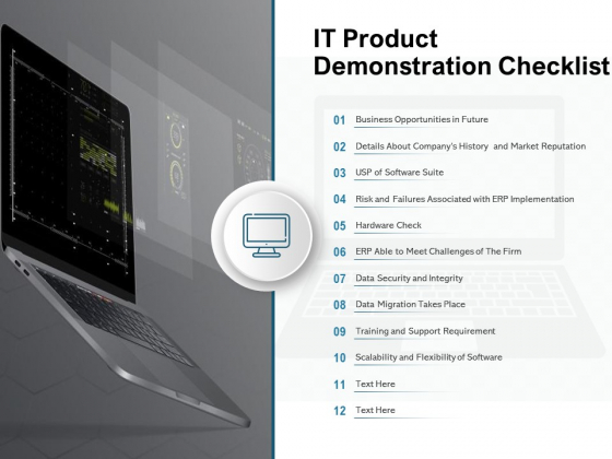 IT Product Demonstration Checklist Ppt PowerPoint Presentation Infographic Template Skills IT Product Demonstration Checklist Ppt PowerPoint Presentation Infographic Template Skills