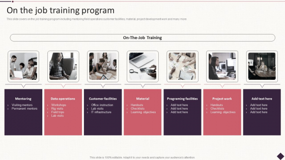 IT Project Development Planning On The Job Training Program Slides PDF
