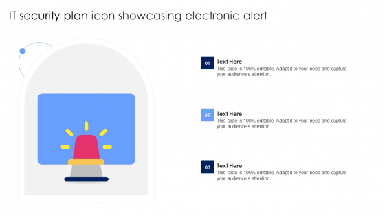 IT Security Plan Icon Showcasing Electronic Alert Ideas PDF