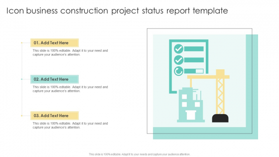 Icon Business Construction Project Status Report Template Designs PDF