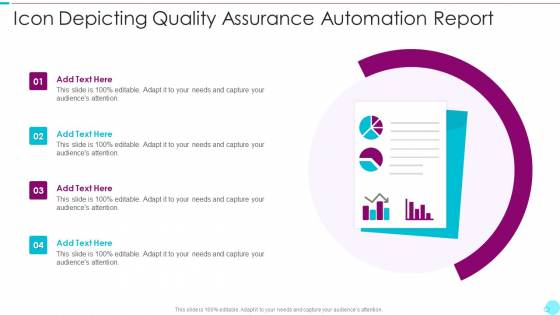 Icon Depicting Quality Assurance Automation Report Background PDF Icon Depicting Quality Assurance Automation Report Background PDF
