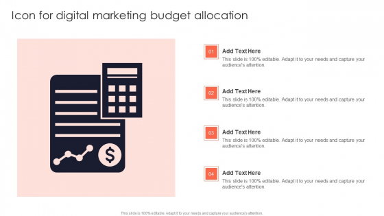 Icon For Digital Marketing Budget Allocation Summary PDF