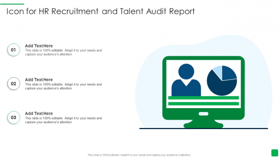 Icon For Hr Recruitment And Talent Audit Report Background PDF