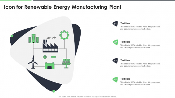 Icon For Renewable Energy Manufacturing Plant Ppt Summary Images PDF