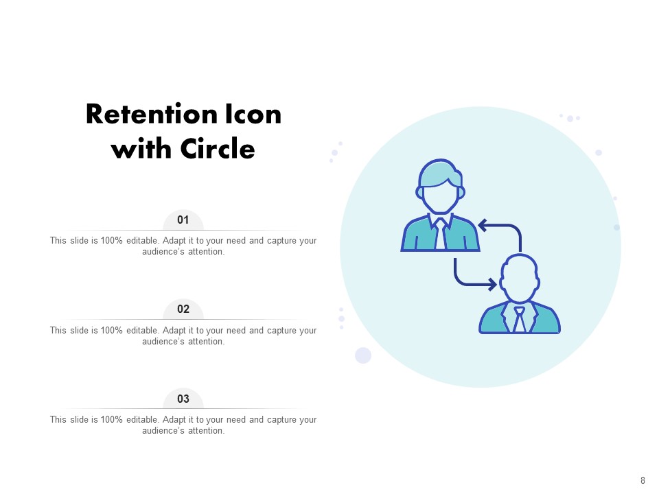 Icon For Retaining Customer Circle Arrow Document Employee Retention Ppt PowerPoint Presentation Complete Deck downloadable professionally