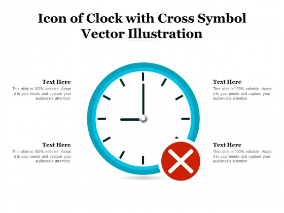 Icon Of Clock With Cross Symbol Vector Illustration Ppt PowerPoint Presentation Inspiration Slides PDF
