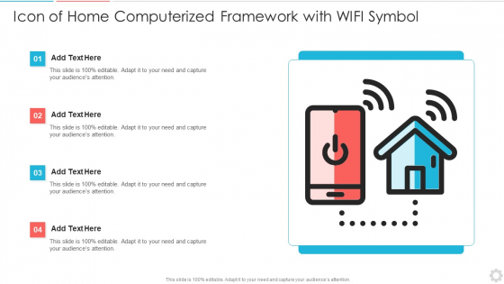 Icon Of Home Computerized Framework With Wifi Symbol Information PDF