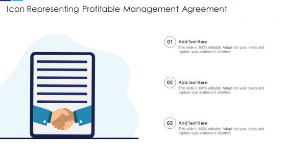 Icon Representing Profitable Management Agreement Ideas PDF