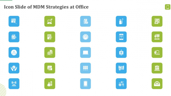 Icon Slide Of MDM Strategies At Office Background PDF Icon Slide Of MDM Strategies At Office Background PDF