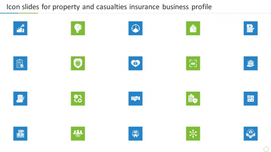 Icon Slides For Property And Casualties Insurance Business Profile Topics PDF Icon Slides For Property And Casualties Insurance Business Profile Topics PDF