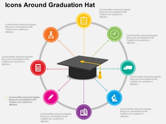 Icons Around Graduation Hat Powerpoint Templates Icons Around Graduation Hat Powerpoint Templates