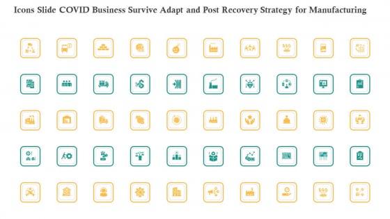 Icons Slide COVID Business Survive Adapt And Post Recovery Strategy For Manufacturing Rules PDF Icons Slide COVID Business Survive Adapt And Post Recovery Strategy For Manufacturing Rules PDF