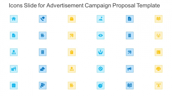 Icons Slide For Advertisement Campaign Proposal Template Microsoft PDF Icons Slide For Advertisement Campaign Proposal Template Microsoft PDF