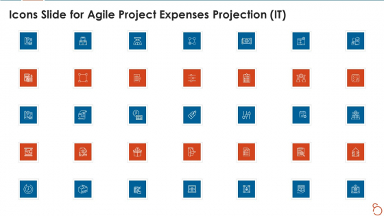 Icons Slide For Agile Project Expenses Projection IT Formats PDF
