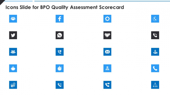 Icons Slide For BPO Quality Assessment Scorecard Demonstration PDF