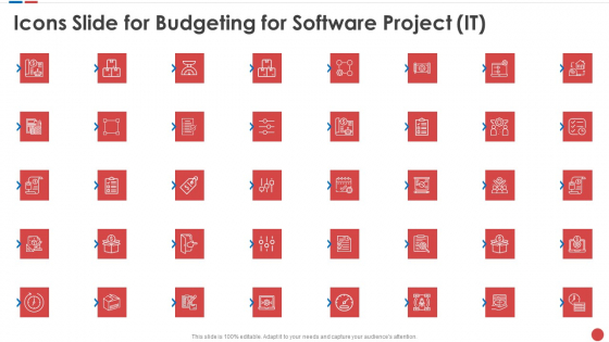 Icons Slide For Budgeting For Software Project IT Sample PDF Icons Slide For Budgeting For Software Project IT Sample PDF