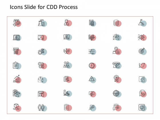 Icons Slide For CDD Process Ppt Icon Graphics PDF