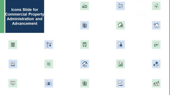 Icons Slide For Commercial Property Administration And Advancement Background PDF Icons Slide For Commercial Property Administration And Advancement Background PDF