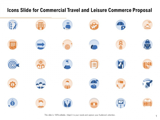 Icons Slide For Commercial Travel And Leisure Commerce Proposal Template PDF