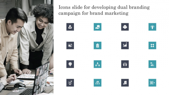Icons Slide For Developing Dual Branding Campaign For Brand Marketing Infographics PDF