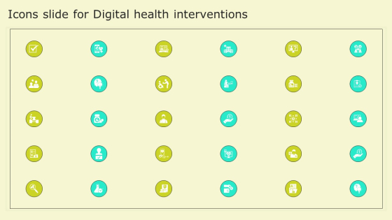 Icons Slide For Digital Health Interventions Diagrams PDF