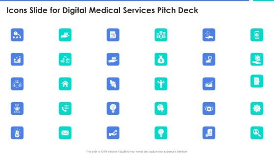 Icons Slide For Digital Medical Services Pitch Deck Topics PDF