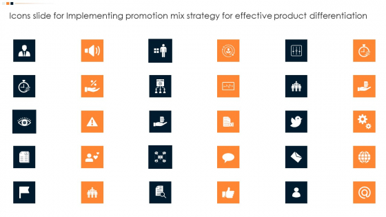 Icons Slide For Implementing Promotion Mix Strategy For Effective Product Differentiation Topics PDF