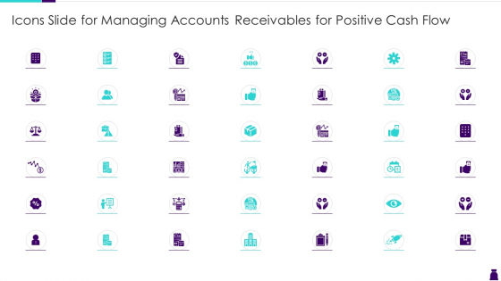 Icons Slide For Managing Accounts Receivables For Positive Cash Flow Background PDF