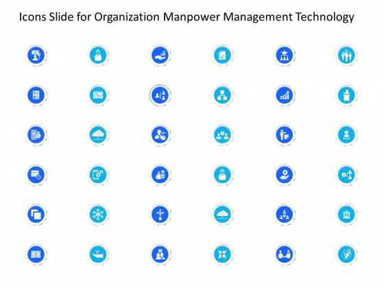 Icons Slide For Organization Manpower Management Technology Inspiration PDF Icons Slide For Organization Manpower Management Technology Inspiration PDF