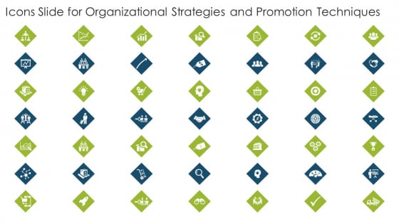 Icons Slide For Organizational Strategies And Promotion Techniques Pictures PDF Icons Slide For Organizational Strategies And Promotion Techniques Pictures PDF