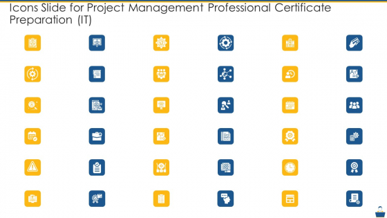 Icons Slide For Project Management Professional Certificate Preparation IT Demonstration PDF