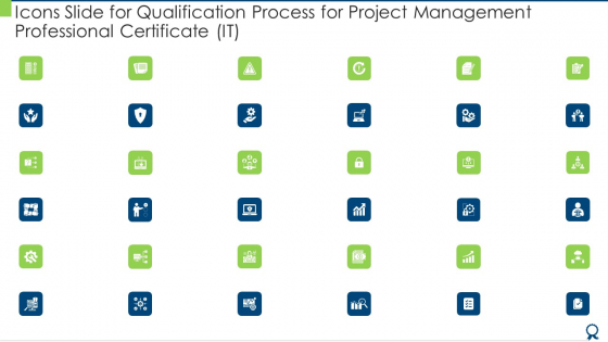 Icons Slide For Qualification Process For Project Management Professional Certificate IT Summary PDF