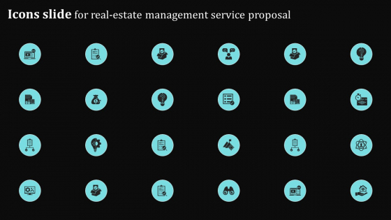 Icons Slide For Real Estate Management Service Proposal Ppt Professional Themes PDF