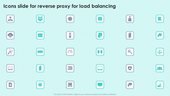 Icons Slide For Reverse Proxy For Load Balancing Icons PDF