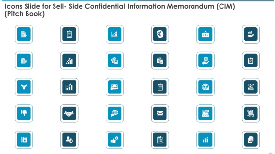 Icons Slide For Sell Side Confidential Information Memorandum CIM Pitch Book Sample PDF