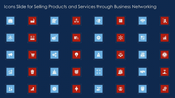 Icons Slide For Selling Products And Services Through Business Networking Background PDF