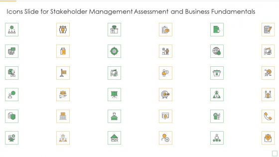 Icons Slide For Stakeholder Management Assessment And Business Fundamentals Icons PDF Icons Slide For Stakeholder Management Assessment And Business Fundamentals Icons PDF