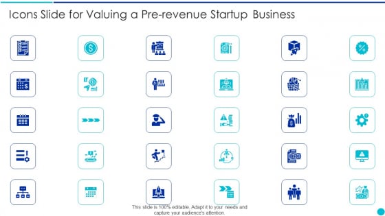 Icons Slide For Valuing A Pre Revenue Startup Business Icons PDF Icons Slide For Valuing A Pre Revenue Startup Business Icons PDF