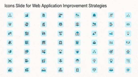 Icons Slide For Web Application Improvement Strategies Summary PDF Icons Slide For Web Application Improvement Strategies Summary PDF