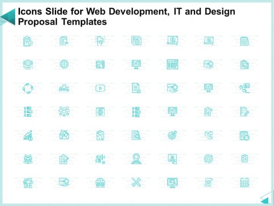 Icons Slide For Web Development IT And Design Proposal Templates Background PDF Icons Slide For Web Development IT And Design Proposal Templates Background PDF