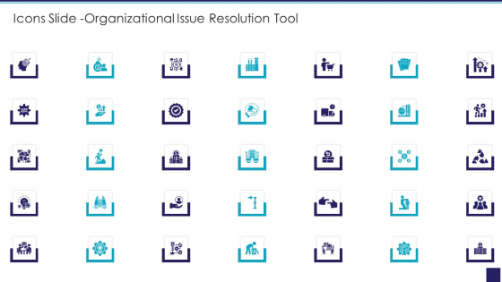 Icons Slide Organizational Issue Resolution Tool Demonstration PDF