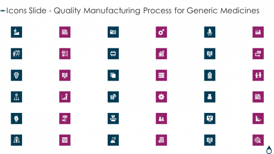 Icons Slide Quality Manufacturing Process For Generic Medicines Background PDF Icons Slide Quality Manufacturing Process For Generic Medicines Background PDF