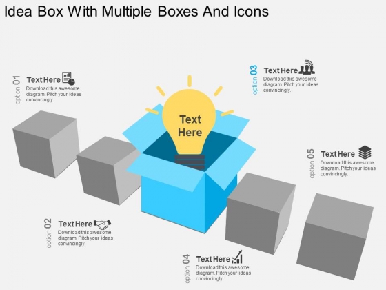 Idea Box With Multiple Boxes And Icons Powerpoint Template Idea Box With Multiple Boxes And Icons Powerpoint Template