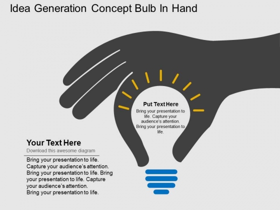 Idea Generation Concept Bulb In Hand Powerpoint Template